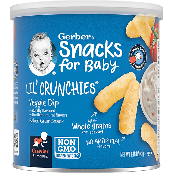 Thực Phẩm Bổ Sung Bánh Ăn Dặm Gerber Lil's Crunchies vị Rau Củ 42g dành cho trẻ trên 8 tháng tuổi