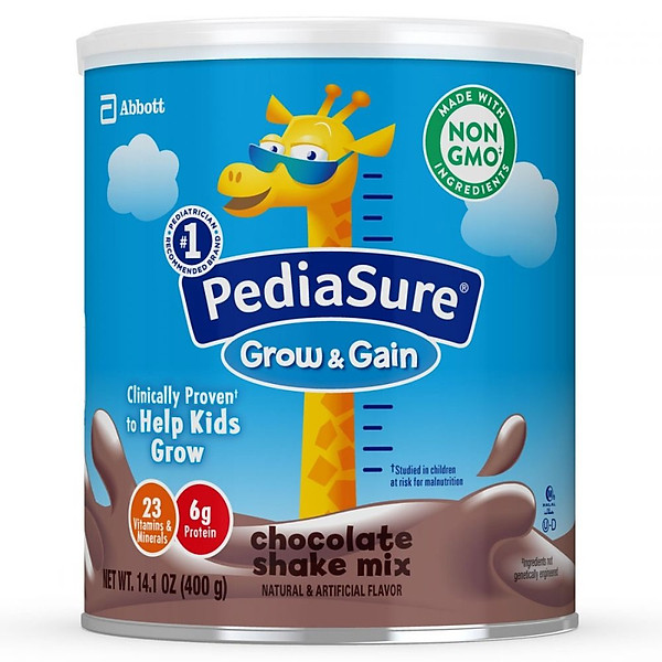 Sữa Bột Pediasure Grow And Gain Chocolate Shake Mix 400G Nhập Mỹ – Mẫu Mới