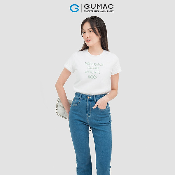 Áo thun nữ Gumac ATC07022 , Áo thun nữ cổ tròn chất liệu TICI thoáng mát