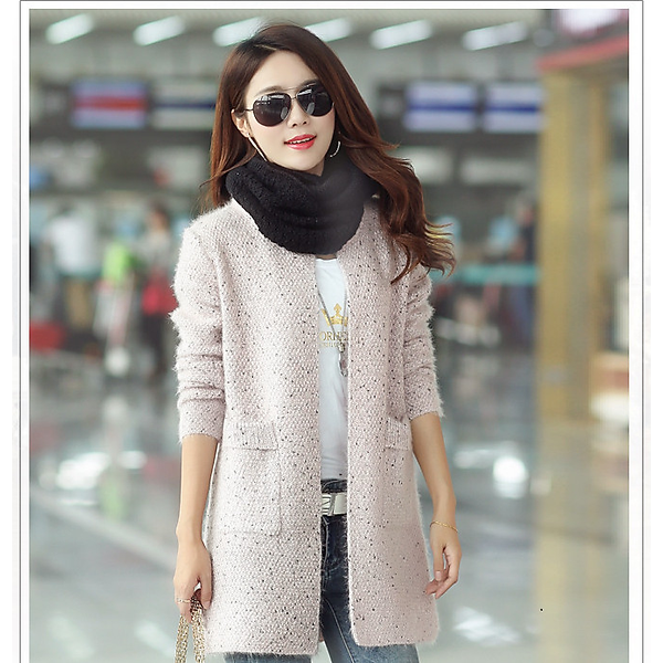 Áo khoác len dáng dài phong cách Hàn Quốc