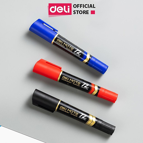 Bút dạ kính bút lông dầu viết đĩa CD hai đầu - Bút đánh dấu không xóa được Deli - Mực xanh đen đỏ cao cấp tiện dụng - EU72