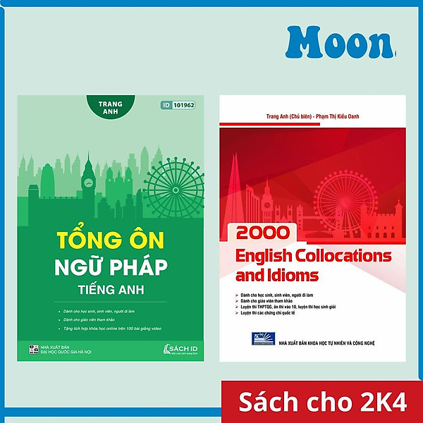 Combo 02 Sách cô Trang Anh : Tổng ôn ngữ pháp tiếng anh và 2000 English collocation and idioms