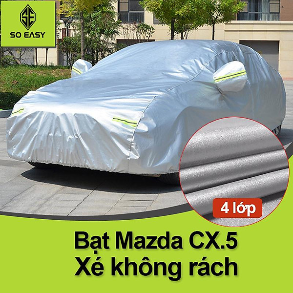 Bạt Phủ xe ô tô Mazda cx5 áo trùm che phủ xe 4 chỗ đến 7 chỗ, 2 lớp chống nóng mưa xước sơn BPX