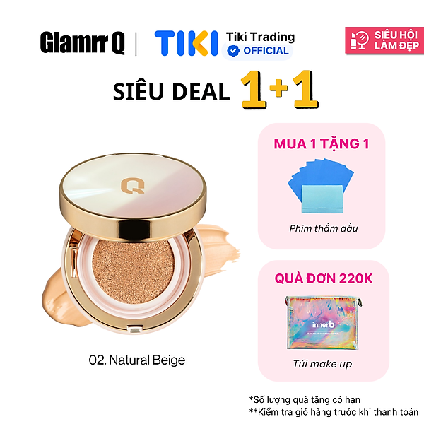 Phấn nước trang điểm dưỡng da GLAMRR Q LONG WEAR DD CUSHION by Gilaa (1 lõi x 13g)