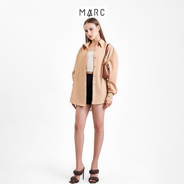 Áo sơ mi nữ form rộng oversize cơ bản tay dài Marc Fashion CBMH092022