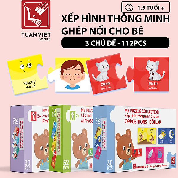 Bộ Xếp hình Ghép Nối Thông Minh Cho Bé từ 1,5 tuổi – 3 hộp chủ đề