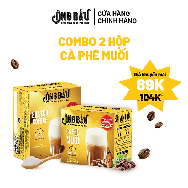 Combo 2 Hộp Cà Phê Muối Hòa Tan Ông Bầu
