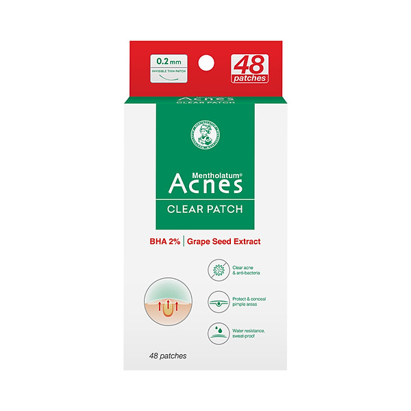 Miếng dán mụn giúp giảm mụn sưng viêm Acnes Clear Patch (48 Miếng)