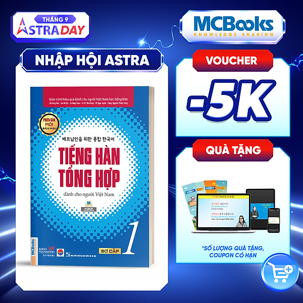 Sách Giáo Trình Tiếng Hàn tổng hợp dành cho người Việt Nam – sơ cấp 1-Bản Màu-Học Kèm App Online