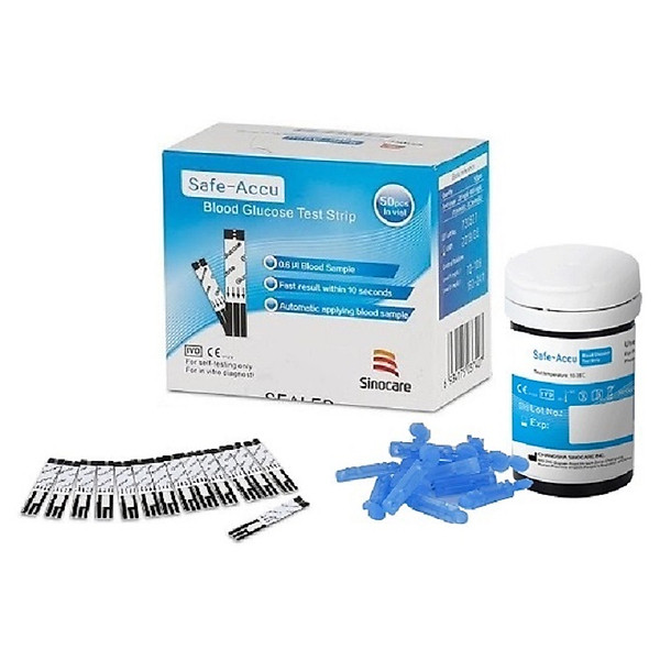 Que Thử Đường Huyết Safe Accu Sinocare (Hộp 25 Que)