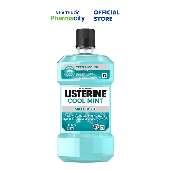 Nước súc miệng vị không cay Listerine Mouthwash Zero (250ml)