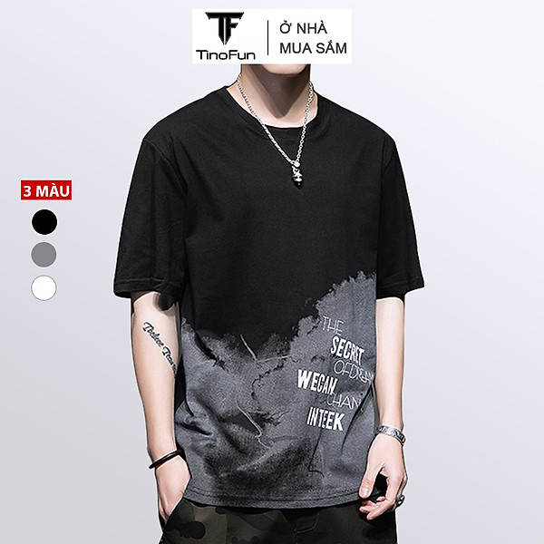 Áo thun nam TinoFun mã TT56.0 Áo tay lỡ nam form rộng thể thao cộc tay đẹp ngắn tay