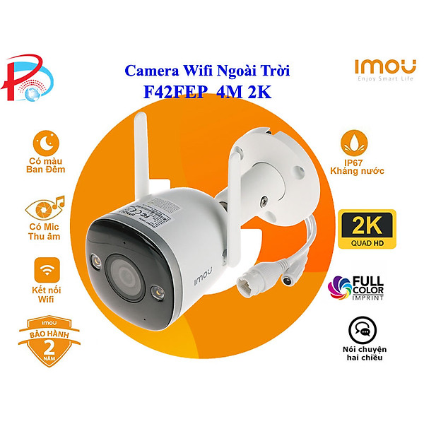 CAMERA WIFI IMOU NGOÀI TRỜI F42FEP 4MP 2K SIÊU NÉT CÓ MÀU BAN ĐÊM, ĐÀM THOẠI 2 CHIỀU - HÀNG CHÍNH HÃNG