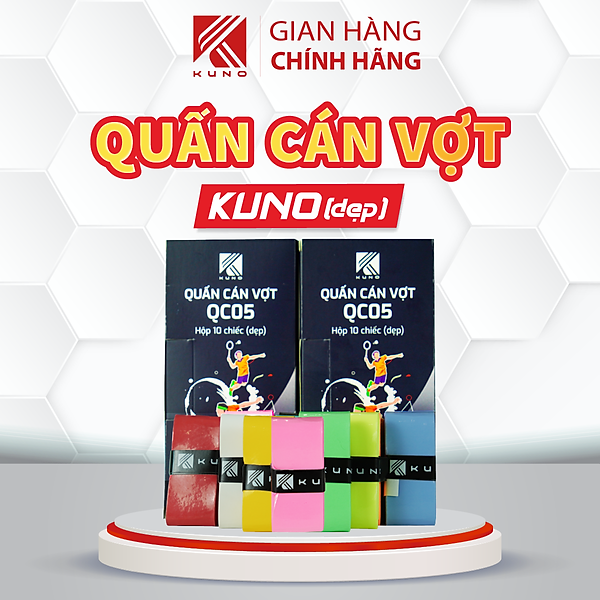Quấn Cán Vợt Cầu Lông Kuno, Dày, Êm Tay, Chống Trơn, Chuyên Dùng Cho Vợt