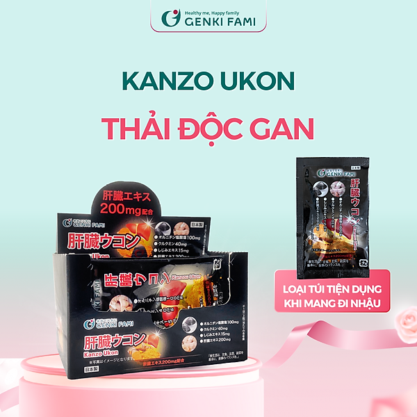 Viên Uống Bổ Gan Kanzo Ukon Hộp 30 Viên Genki Fami Nhật Bản