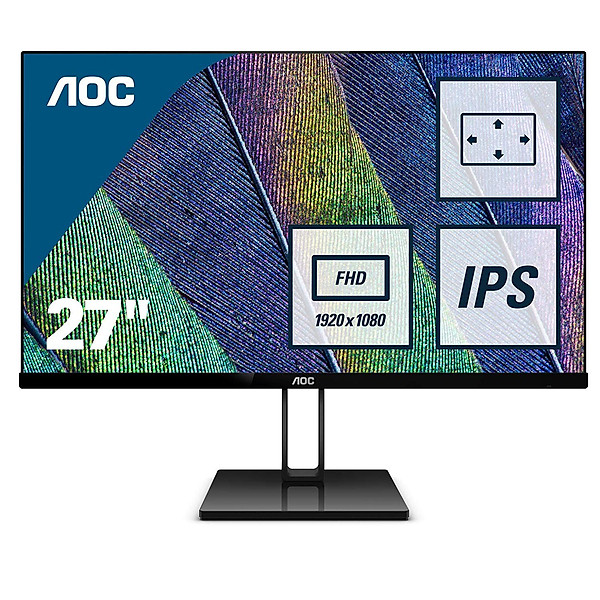 Màn Hình Máy Tính AOC 27V2Q 27” FHD (1920×1082) 5ms 75Hz IPS AMD FreeSync – Hàng Chính Hãng