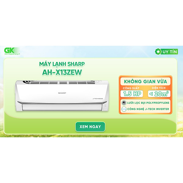 X13ZEW - Máy lạnh Sharp Inverter 1.5 HP AH-X13ZEW - Hàng chính hãng - Giao HCM