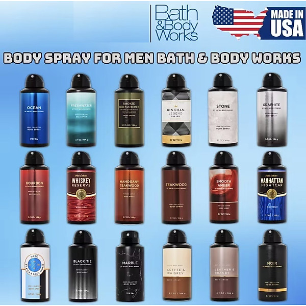Body Mist Nam Bath And Body Work 104g - Body Spray Nam - Body Mist Nam Chính Hãng