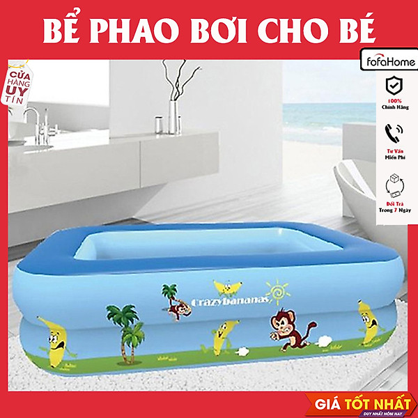 Bể Bơi Cho Bé Bể Phao Bơi Gia Đình 1m15, 1m3, 1m5, 1m8, 2m1, 2m5, 2m6, 2m9, 3m8 Hoạ Tiết Và Trơn Loại 2 Tầng Và 3 Tầng Thành Cao Có Đế Chống Trượt
