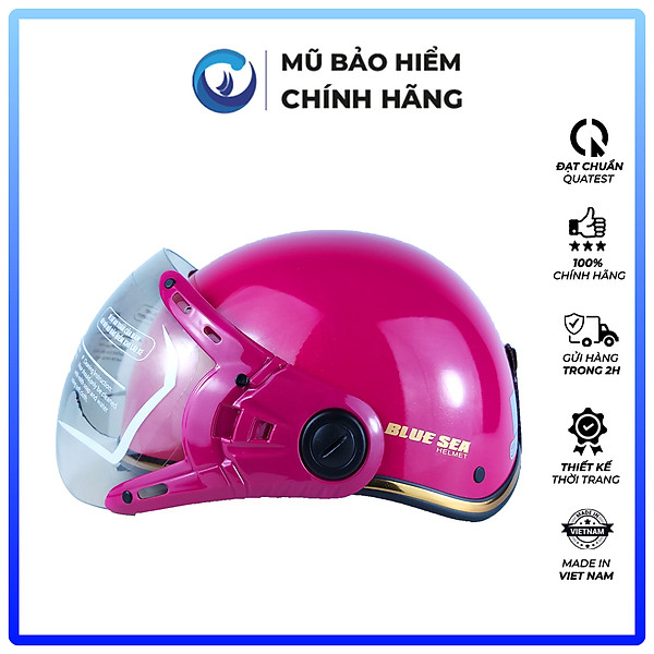 Mũ bảo hiểm 1/2 đầu, nửa đầu - Có Kính BLUESEA A366K - Đủ màu, Thời trang - Freezise - Chính hãng