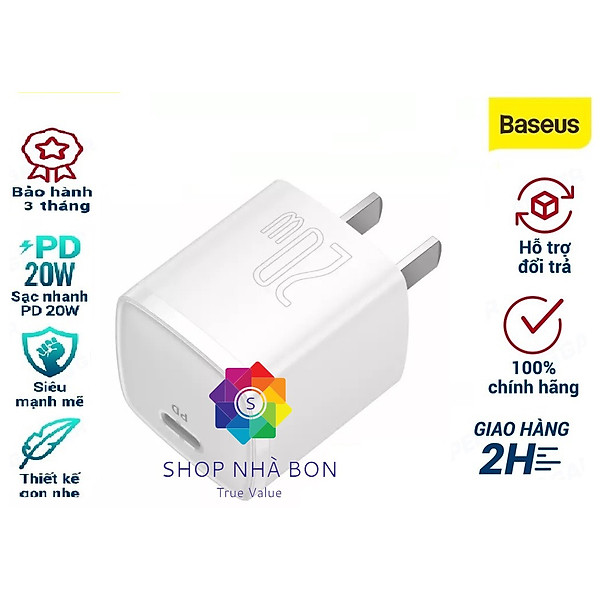 Sạc nhanh 20W cho iPhone và điện thoại Android - Baseus Super Si Quick Charger - Hàng chính hãng