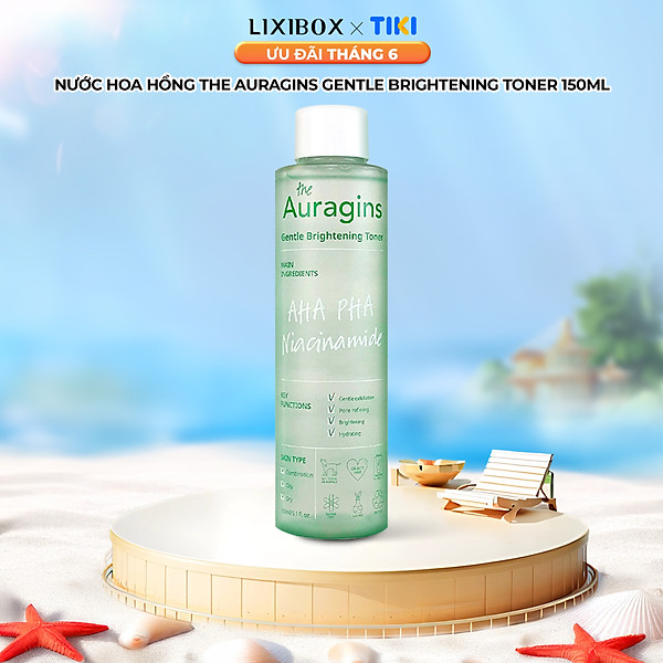 Nước hoa hồng sáng da, ngừa mụn AHA PHA The Auragins Gentle Brightening Toner 150ml