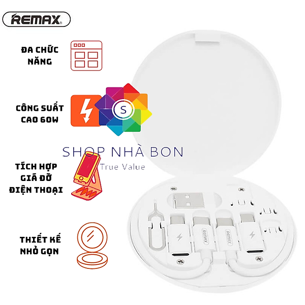 Bộ cáp sạc nhanh đa năng REMAX Wanbo Series 60W RC-190 - Hàng chính hãng