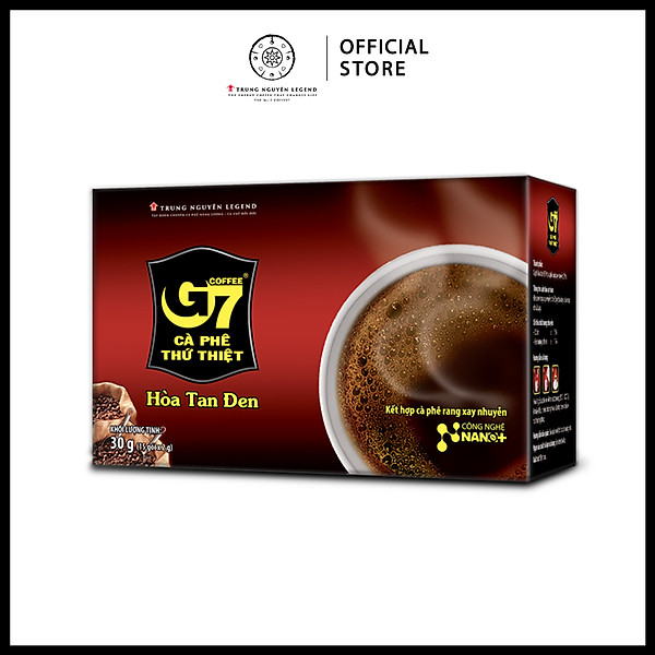 Trung Nguyên Legend - Cà phê G7 hòa tan đen ( không đường) - hộp 15 gói 2gr