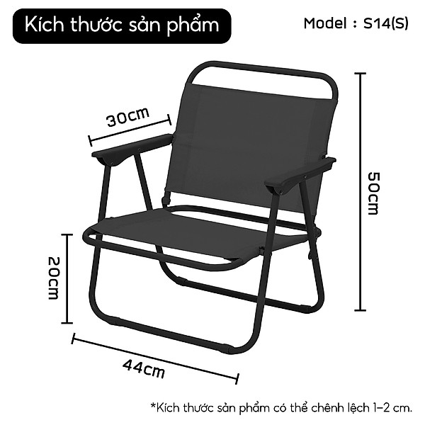 BG Ghế Xếp Gấp Gọn S11, S14 Khung Kim Loại , Dã Ngoại Picnic Câu Cá - Chất Liệu Vải Oxford Dày Dặn Thoáng Khí-Thiết Kế Tựa Lưng Ngồi Thư Giãn