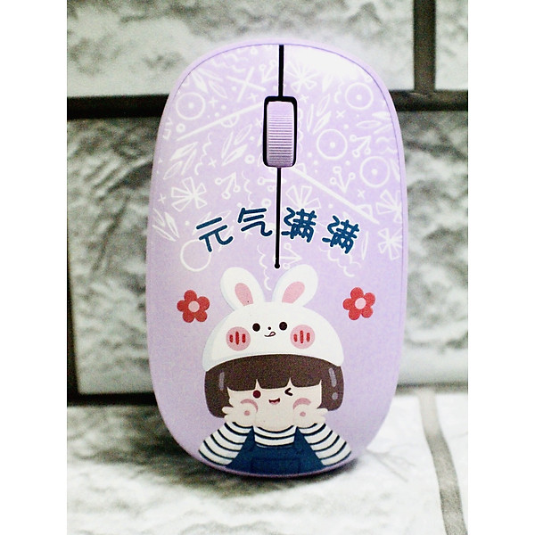 Chuột Tĩnh Âm Không Dây 2.4GHz Linrui T9 Hình Hoạt Hình Dễ Thương - Hàng Chính Hãng