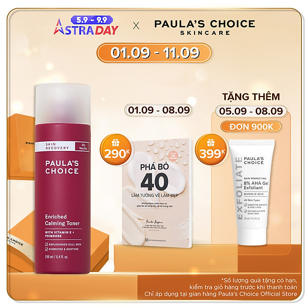 Nước Cân Bằng Phục Hồi Độ Ẩm Cho Da Paula’S Choice Skin Recovery Enriched Calming Toner 190Ml