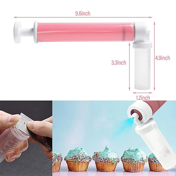 DIY Manual Airbrush w/ 4Pcs Tubes Kitchen Cakes Glitter Decorating Cookies Desserts Decoration Tool
