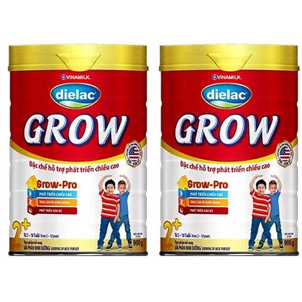 Combo 2 Hộp Sữa Bột Dielac Grow 2+ 900G Cho Trẻ Từ 2 – 10 Tuổi