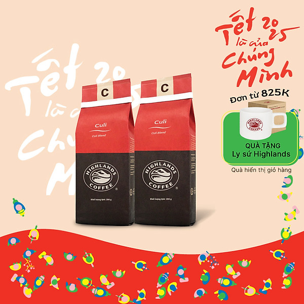 Combo 2 gói Cà Phê Rang Xay Culi Highlands Coffee (200g)