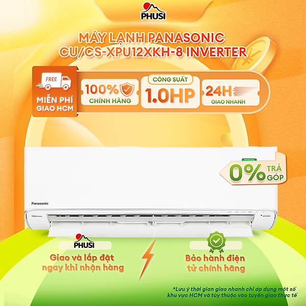 Máy Lạnh Panasonic Inverter 1.5 HP CU/CS-XPU12XKH-8 - Chỉ giao tại HCM
