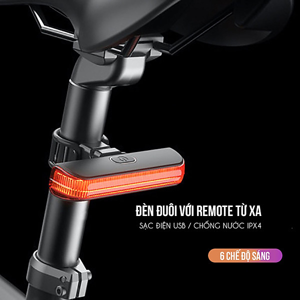 Đèn Đuôi Led Xe Đạp BK880 Chống Nước Siêu Sáng Nhiều Chế Độ Sáng Sạc Điện USB MaiLee