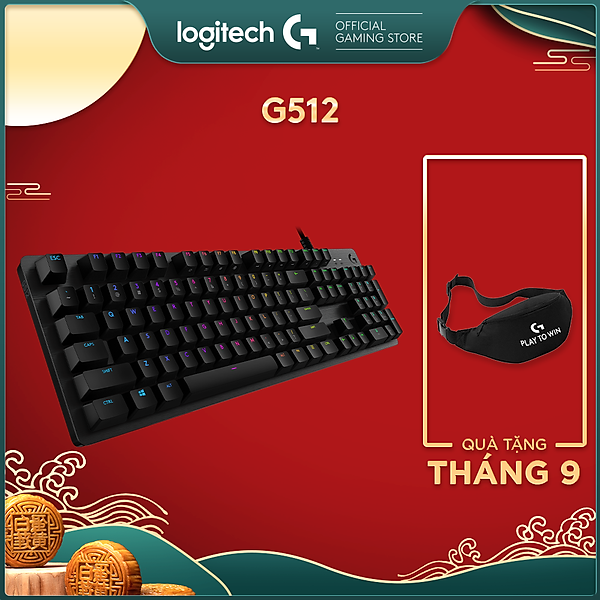 Bàn phím game cơ học Logitech G512 - RGB Lightsync, 3 loại GX Switch, vật liệu cải tiến, cổng USB 2.0 - Hàng Chính Hãng