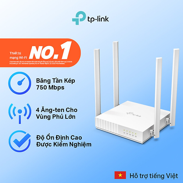 Bộ Phát Wifi TP-Link Archer C24 Băng Tần Kép AC750 - Hàng Chính Hãng
