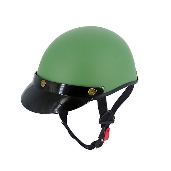 Mũ Bảo Hiểm Nửa Đầu SRT Màu Xanh Lính Nhám Trơn (TẶNG Kèm Lưỡi Trai Chống Nắng) – 1/2 SRT Cao Cấp