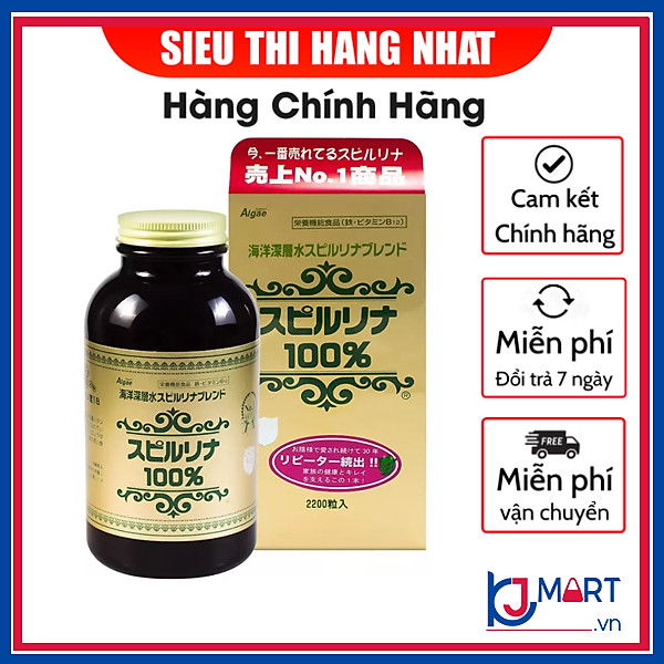 Thực phẩm chức năng Tảo xoắn Spirulina nội địa Nhật Bản 2200 viên