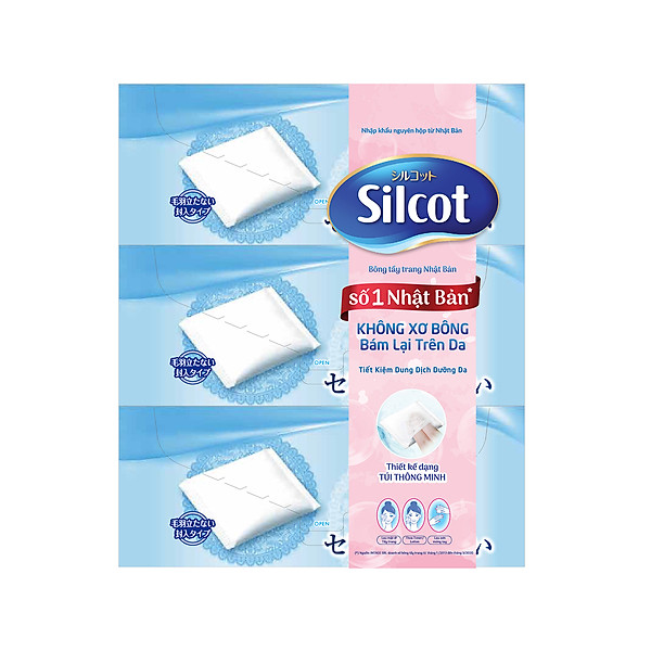 Bộ 3 Hộp Silcot Bông Trang Điểm (bông tẩy trang) Nhật Bản (82 Miếng/Hộp)