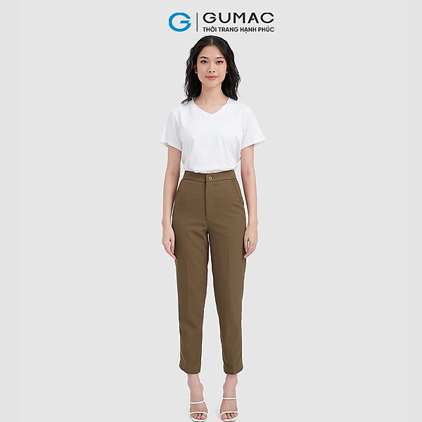 Quần tây nữ Gumac QC10014 ống đứng túi xéo công sở nhiều màu