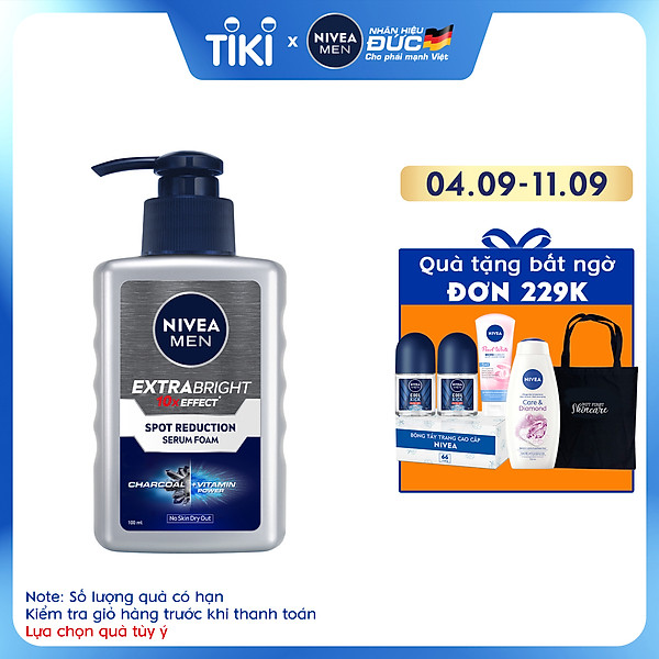 Sữa Rửa Mặt Nivea Men Tạo Bọt Giúp Sáng Da Vượt Trội 100Ml