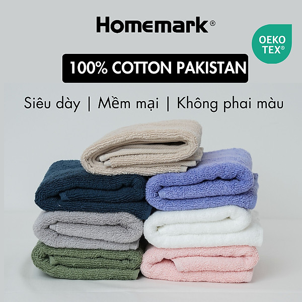 Khăn Tắm, Khăn Mặt Cotton Nguyên Chất Homemark Cao Cấp - Siêu Dày, Mềm Mại, Thấm Hút Tốt