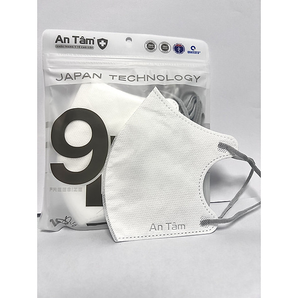 Khẩu trang 9D mask An Tâm, Vải xịn , thiết kế trông mặt thanh thoát, mũi cao , túi 10 cái