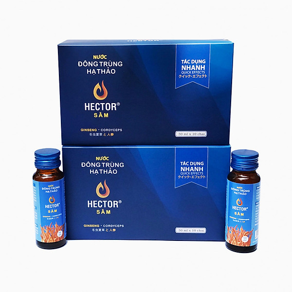 Thực phẩm chức năng - Tăng lực nhanh - Đông trùng hạ thảo Hector Sâm (Combo 2 hộp 20 chai) Dạng Nước, Uống Trực Tiếp, Tăng Cường Sinh Lý Nam Nữ, Phục Hồi Sức Khỏe, Nam, Nữ, Người Lớn Tuổi Đều Dùng Được (50ml/chai)