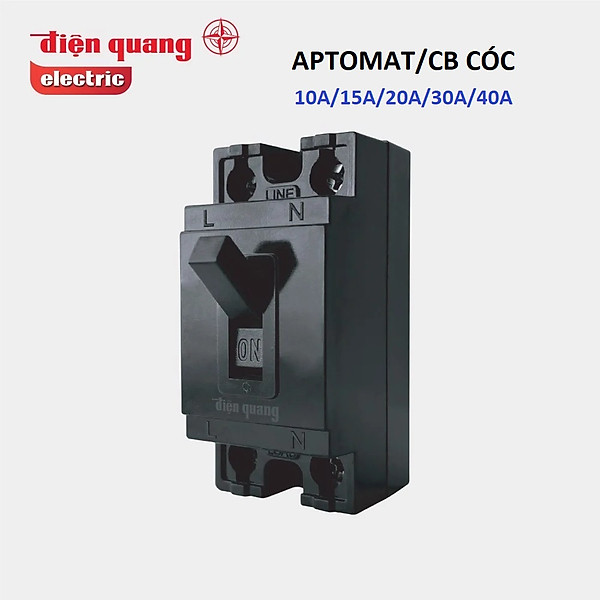 Cầu dao an toàn Điện Quang ĐQ SB15 - Aptomat CB Cóc (10A, 15A, 20A, 30A, 40A) dùng đóng ngắt phụ tải, bảo vệ quá dòng