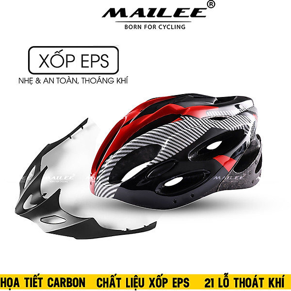 Mũ Bảo Hiểm Xe Đạp MTB Điều Chỉnh Cho Nam/Nữ, họa tiết carbon FTTK-01 nhiều màu, chất liệu xốp EPS - Thiết Kế Thể Thao, an toàn, nhẹ, thoáng khí, vành tháo rời cho xe đạp MTB - Mai Lee
