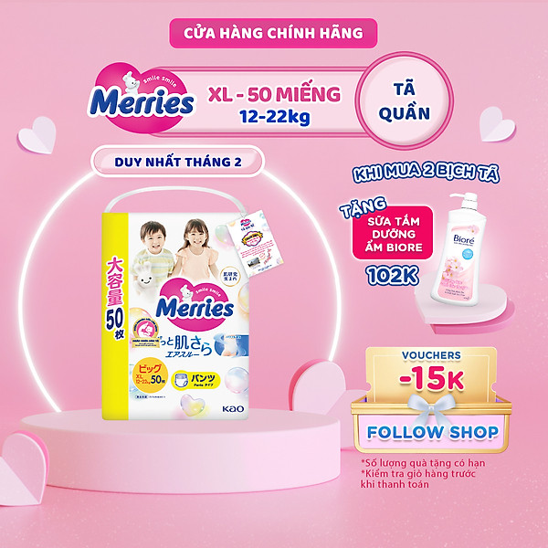 Tã/bỉm quần Merries Jumbo Đủ Size L56/XL50/XXL32