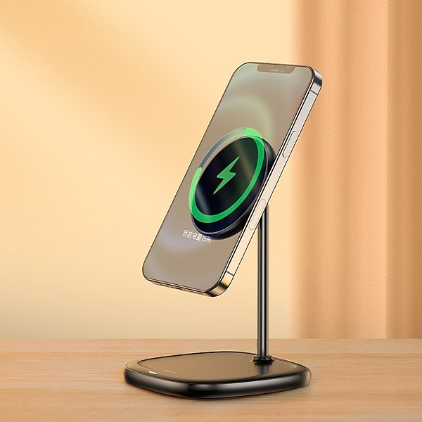 Đế giữ điện thoại tích hợp sạc nhanh không dây Baseus Swan Magnetic Desktop Bracket Wireless Charger cho iPhone 12 series -Hàng Chính Hãng